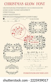 Christmas Ornaments Lettering typography Font floral typography invitation saying elegant