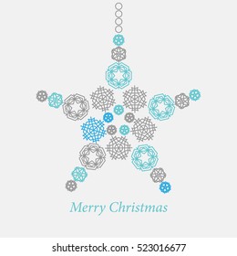 Christmas ornaments made from snowflakes vector illustration