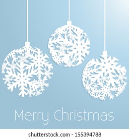 Christmas Ornaments Minimalistic Background - Merry Christmas - vector eps10