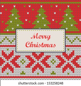 Christmas ornaments - seamless knitted background