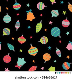Christmas ornaments seamless pattern background