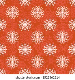 Christmas ornaments, seamless pattern with decorative snowflakes