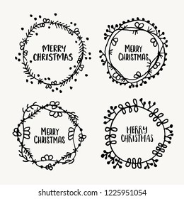 Cute Simple Floral Wreath Set Vector Stock Vector (Royalty Free ...