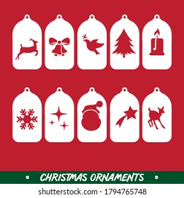 Ornamentos de Navidad Set, Láser - Preparado para CNC, Conjunto de colecciones navideñas, Vector - Ilustración