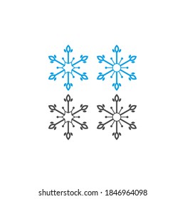 Christmas ornaments shaped like snowflakes icon illustration