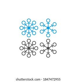 Christmas ornaments shaped like snowflakes icon illustration