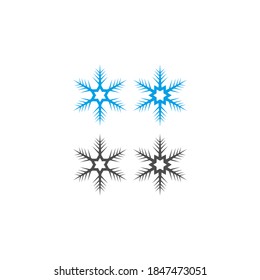 Christmas ornaments shaped like snowflakes icon illustration