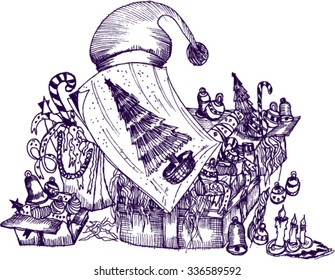 christmas ornaments, sketch
