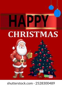 Christmas ornaments template wishing, Happy December 2025, New Year Christmas template.