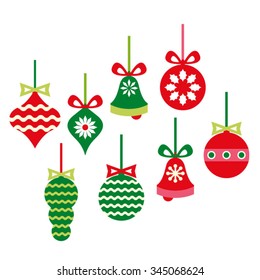 Christmas ornaments vector.