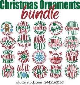 Christmas Ornaments Vector Designs Bundle