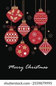 Christmas ornaments vector illustration background