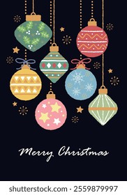 Christmas ornaments vector illustration background