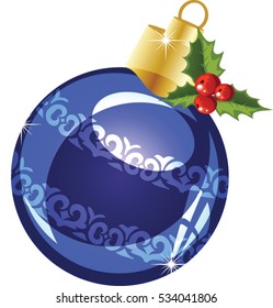 Christmas ornaments vector Illustration blue