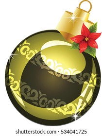Christmas ornaments vector Illustration green