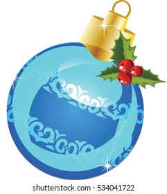 Christmas ornaments vector Illustration light blue
