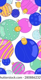 Christmas ornaments vertical seamless
