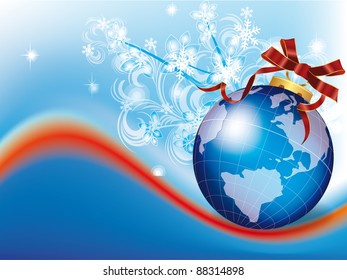 Christmas ornaments with world maps