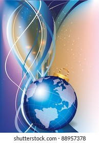 Ornamentos de Navidad con mapas del mundo