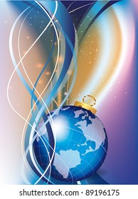 Christmas ornaments with world maps