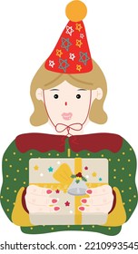 Christmas ornaments. wrapping paper. Christmas print supplies. Merry Christmas Party People Celebrating Christmas Flat Illustration