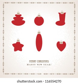 Christmas ornaments,retro background