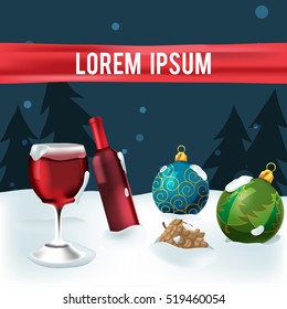 Christmas Outdoor Object Party Background Vector