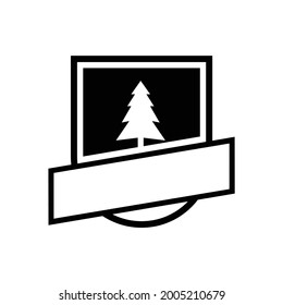 navidad y conjunto de iconos de árboles al aire libre