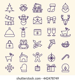 Christmas outline Icon Set