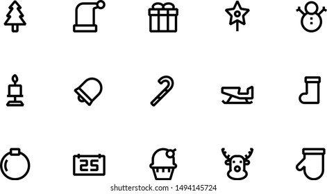Christmas outline icon set vector