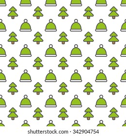 Christmas outline seamless pattern background.