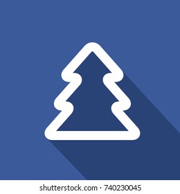 Christmas outline tree Icon. Social Media User Interface Sign. New christmas notification flat Illustration