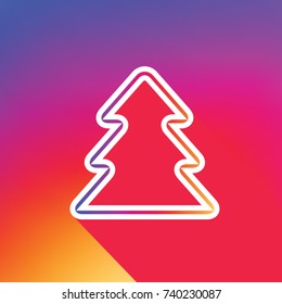 Christmas outline tree Icon. Social Media User Interface Sign. New christmas notification flat Illustration