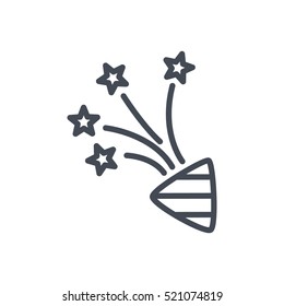 Christmas Outlined Line Icon Vector Firework