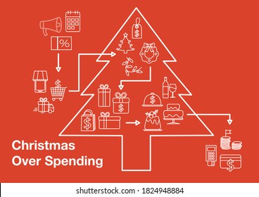 Navidad sobre gasto - Estilo Lineal Infográfico