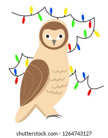 Christmas owl vector