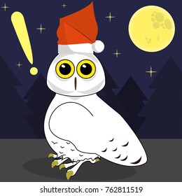 Christmas Owl. Vector illustration.