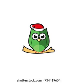christmas owl vector logo