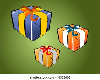 Christmas pack on green background
