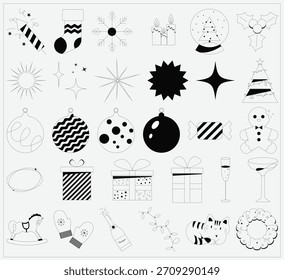 Navidades Pack de decoraciones de Vector y pegatinas