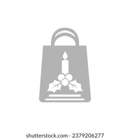 christmas package icon on white background, vector illustration