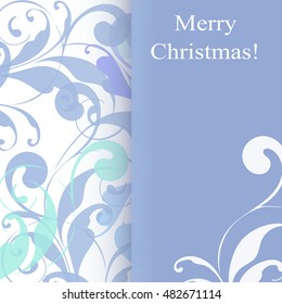 Christmas packaging design. Linear floral background with copy space. 