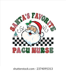 Christmas Pacu Nurse T-shirt, Retro Santa