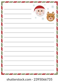 Christmas page with vector ornament, empty form for Christmas wishes, greetings, letter.