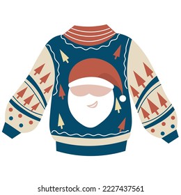 Christmas pajamas with Santa on white background