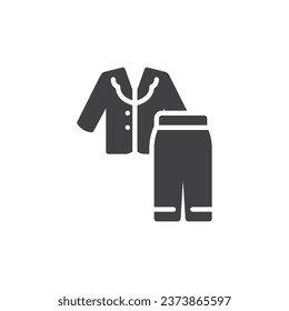 Christmas Pajamas vector icon. filled flat sign for mobile concept and web design. Pajamas suit glyph icon. Symbol, logo illustration. Vector graphics
