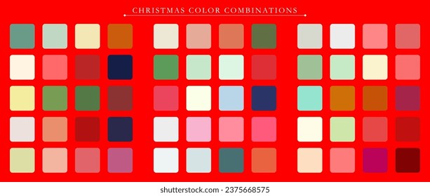 Christmas palette. Trend color palette guide template. An example of a color palette. Forecast of the future color trend. Match color combinations. Vector graphics. Eps 10.