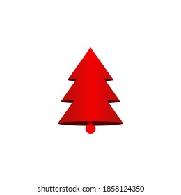 Christmas palm and bell icon template design vector in red color
