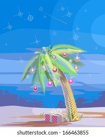 Christmas palm decked out with Christmas toys gift