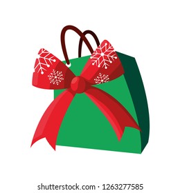 christmas paper bag bow